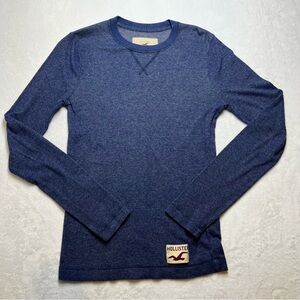 Hollister  Women's Long Sleeve Crew Neckline Waffle T-Shirt Patch Logo Size M